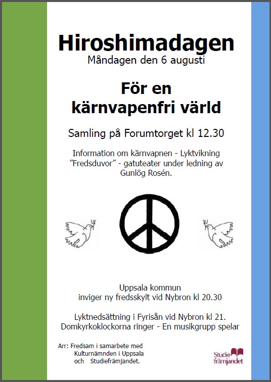 Hiroshimadagen 6 augusti 2012 Uppsala
