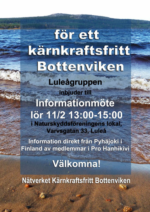 Informationsmöte för ett kärnkraftsfritt Bottenviken